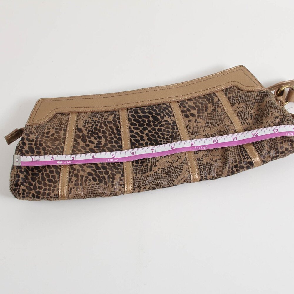 Donna Dixon Snakeskin Print Clutch with Metallic Gold Trim - Picture 7 of 8